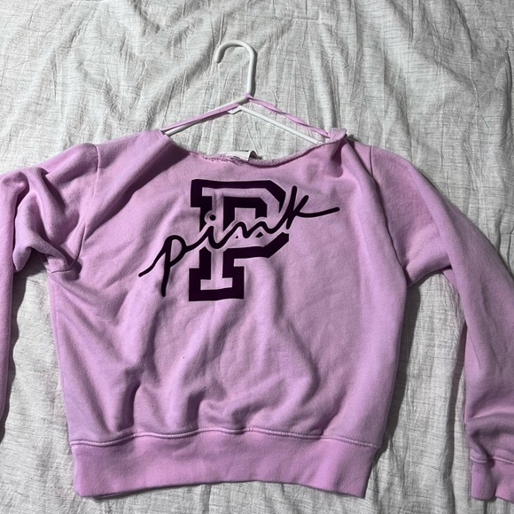 Victoria’s Secret Pink Off-Shoulder Hoodie - Picture 2 of 2